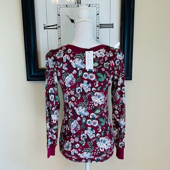 Vera Bradley Bordeaux Blooms Henley Pajama Top - Picture 4 of 4